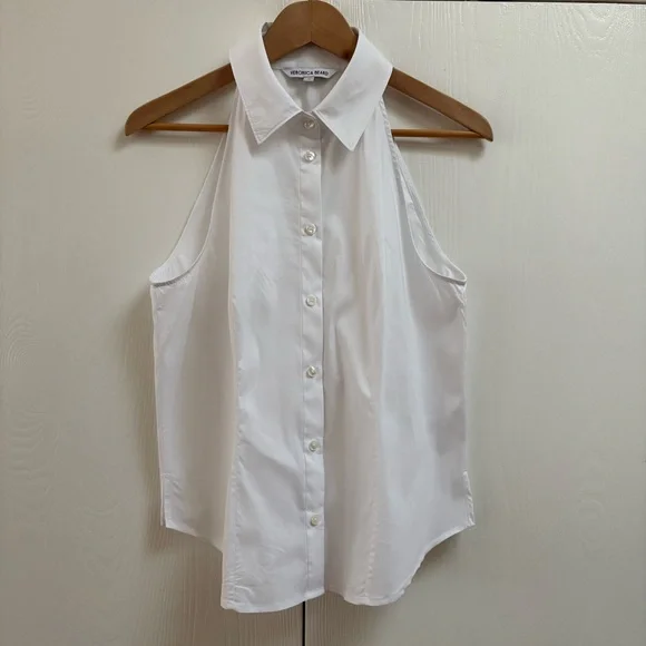 Veronica Beard Cotton-Blend Sleeveless Shirt - Picture 6 of 10